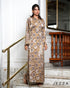 Satin Dress with Printed Statement Sleeves 62782